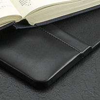 34" x 20" Black Leather Desk Pad Blotter
