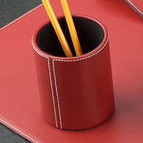 Red Leather Pen/Pencil Cup