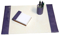 Purple American Lizard Leather Desk Pad Set