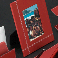 Red Leather 4" x 6" Desktop Photo Frame