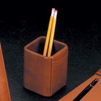 Tan Leather Pencil/Pen Cup